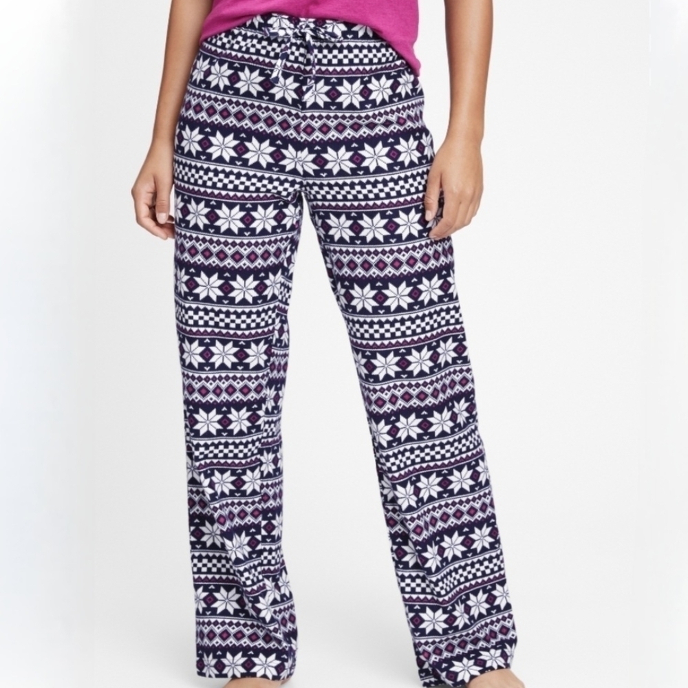 GAP Fair Isle Flannel Pajama Pants Navy XL